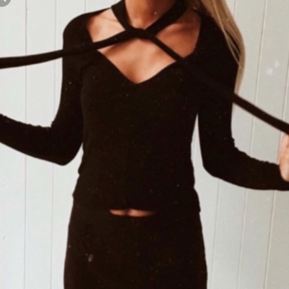 Brandy Black Tie Top 🖤